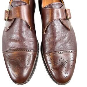 MEZLAN ATHENS Brown Leather Oxford Monk Strap Dress Shoes Men's 10.5 M